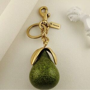 Coach Gold Green Pear Keychain